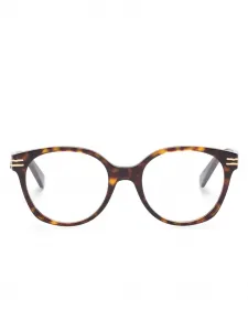 Очки в круглой оправе Bvlgari, коричневый