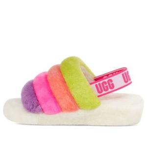 Сандалии fluff yeah slide 'white taffy pink multi' Ugg, белый