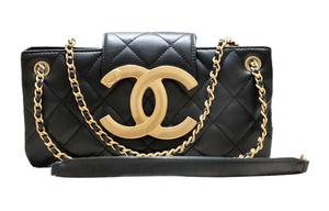 Овчинная сумка-багет, наплечная сумка, черезплечная сумка женская черная CHANEL