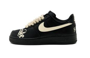 Nike Кроссовки для скейтбординга Air Force 1 Pluto SAML Cushioning Abrasion Resistant Slip Resistant низкие, унисекс, черно-белые