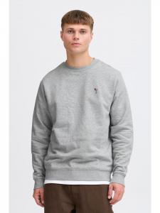 Толстовка !SOLID Rundhalspullover SDNOOAM 21108421 klassischer Rundhalspullover mit Stickerei, серый