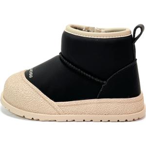 Нескользящие термосапоги с высоким берцем и защитой от ударов для детей от 3 до 7 лет QINUOSHU, черный