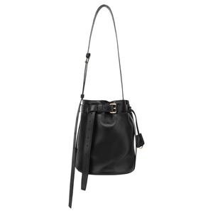 MOSCHINO Овчинная сумка-ведро через плечо женская черная