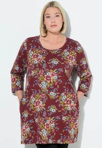 Топ Ulla Popken Long sleeved top, Burgundy/Bordeaux