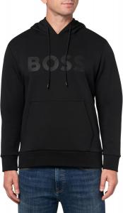 Толстовка с капюшоном и тисненым логотипом BOSS, Black Sky