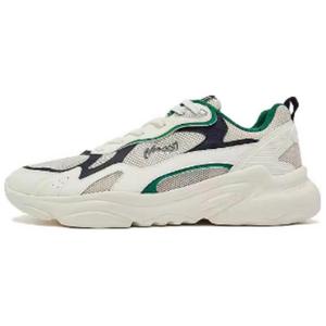 Амортизирующие износостойкие низкие кеды мужские бежево-зеленые QIAODAN