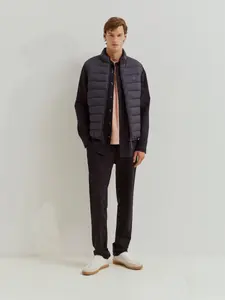 Мужской стеганый жилет с высоким воротником Lion of Porches, темно-синий