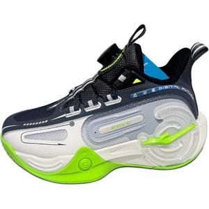 Противоскользящие амортизирующие низкие детские баскетбольные кроссовки для подростков ERKE KIDS, черный/серый