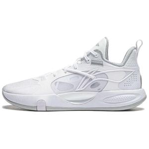 LINING Амортизация, износостойкие низкие баскетбольные кроссовки мужские white