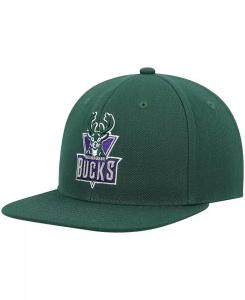 Мужская зеленая кепка Milwaukee Bucks Hardwood Classics Team Ground 2.0 Snapback Mitchell & Ness