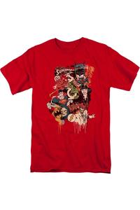 Футболка с коротким рукавом для взрослых с персонажами DC Comics Dripping Gildan, красный