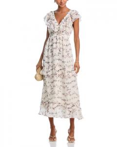 Цветочное платье макси с асимметрией - Эксклюзив AQUA, мультиколор