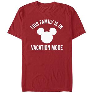 Мужская футболка Disney's This Family Is In Vacation Mode с логотипом Микки Хэда Licensed Character, цвет Cardinal