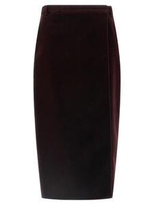 Бархатная юбка SAINT LAURENT, бордовый