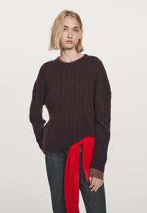 Джемпер Massimo Dutti CABLE-KNIT SWEATER, Bordeaux