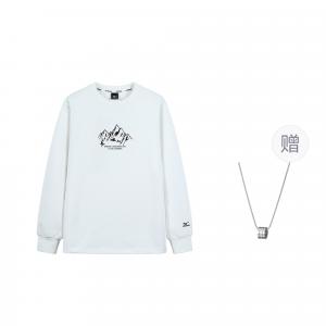 Свитер мужской белый с ожерельем Mizuno