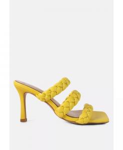 Женские повседневные босоножки на высоком каблуке Bae с плетеным ремешком London Rag, желтый