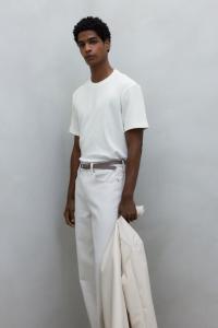 Футболка со структурой, прямого кроя H&M, белый