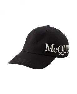 Хлопковая бейсболка Alexander Mcqueen, черный