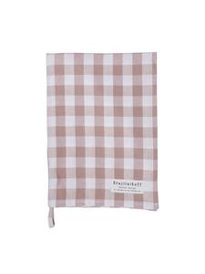 Krasilnikoff Большое клетчатое хлопчатобумажное кухонное полотенце пыльно-розового цвета