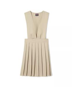 Плиссированный джемпер с V-образным вырезом для больших девочек French Toast, коричневый/бежевый