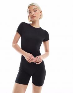 Комбинезон South Beach с рукавами-кепками черного цвета