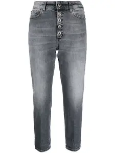 Укороченные джинсы с нашивкой-логотипом DONDUP, черный