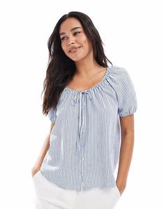 Полосатый топ New Look синего цвета