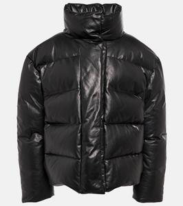 Кожаная куртка-пуховик Magda Butrym, черный