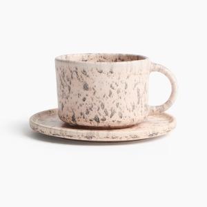 Чашка и блюдце с реактивной глазурью H&M, розовый