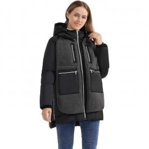 Пуховик Orolay Women's Short Hooded Stand Collar Winter, черный