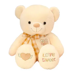 Плюшевый мишка, плюшевая кукла с сердечком Tranquility and elegance, бежевый