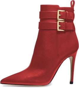 Женские модные ботильоны FSJ с заостренным носком, на высоком каблуке-стилет, с боковой молнией, элегантные уличные зимние обувь для женщин, размеры 4-15 US, Red