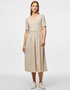 Платье миди Pieces серебристо-серого цвета