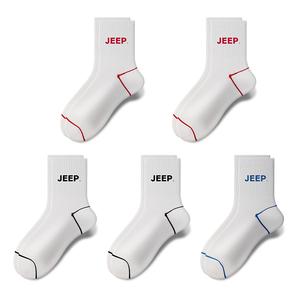 Носки Mid Calf Unisex 5 Pack Jeep, белый+белый+белый синий+белый красный+белый красный[5 pack]