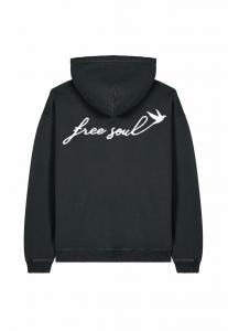 Толстовка FREE SOUL EMBROIDERY UNISEX VINTAGE - Hoodie Mira Paris, цвет Black Denim