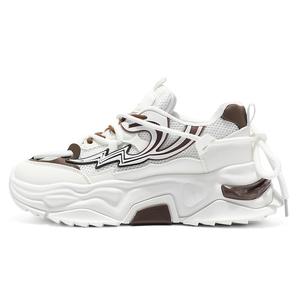 PNKE Абразивостойкие дышащие низкие повседневные туфли для мужчин с эффектом увеличения роста бело-коричневые, цвет White Brown