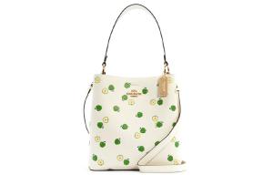 Городская кожаная сумка-ведро, портативная сумка через плечо, женская белая COACH