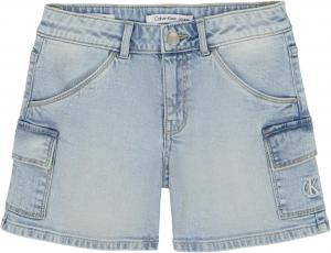 Джинсовые шорты-карго Calvin Klein для девочек свободного кроя из эластичного денима, Sky