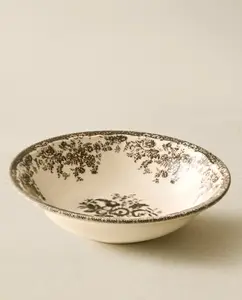 Тарелка Zara Home Floral Earthenware, 18,5 см, коричневый