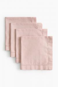 Салфетки H&M Cotton, 4 штуки, 40X40 см, розовый