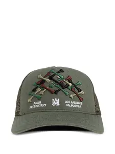 Сетчатая шляпа с вышивкой AMIRI KIDS, зеленый