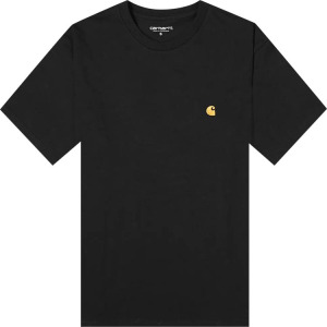 Футболка Carhartt WIP Short-Sleeve Chase T-Shirt 'Black/Gold', черный