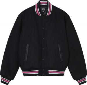 Куртка Stussy S Talk Melton Varsity Jacket 'Black', черный