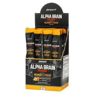 Добавка для Памяти и Концентрации Onnit Alpha Brain Instant, персик, 30 пакетиков по 3,6 г