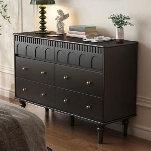 Yu Senyi Комод настенный для гостиной и спальни в винтажном стиле, 9 ящиков, цвет Elegant Black, сборка DIY