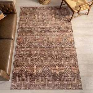 nuLOOM ковер 275 x 366 см с машинной стиркой, водонепроницаемой поверхностью, защитой от протеканий, противоскользящей основой и устойчивостью к пятнам для гостиной, спальни, кухни, столовой, Feliciti Brown