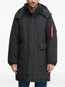 Стеганая парка с капюшоном Alpha Industries, черный