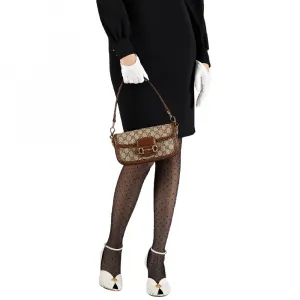 Сумка Gucci Horsebit 1955 Shoulder Bag Beige/Ebony, бежевый