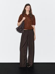 Джемпер-Поло из смеси альпаки Massimo Dutti, Russet